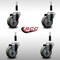 Service Caster 3.5'' SS Gray Poly Wheel Swivel 7/8'' Expanding Stem Caster Set, 4PK SCC-SSEX20S3514-PPUB-78-4 - alternate 2